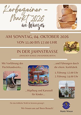 Banner Kerbezeiner-Markt 2026 in Winzer – Tradition, Handwerk und Genuss